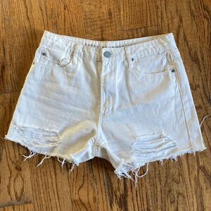 EUC Articles of Society White Distressed Shorts Size 27